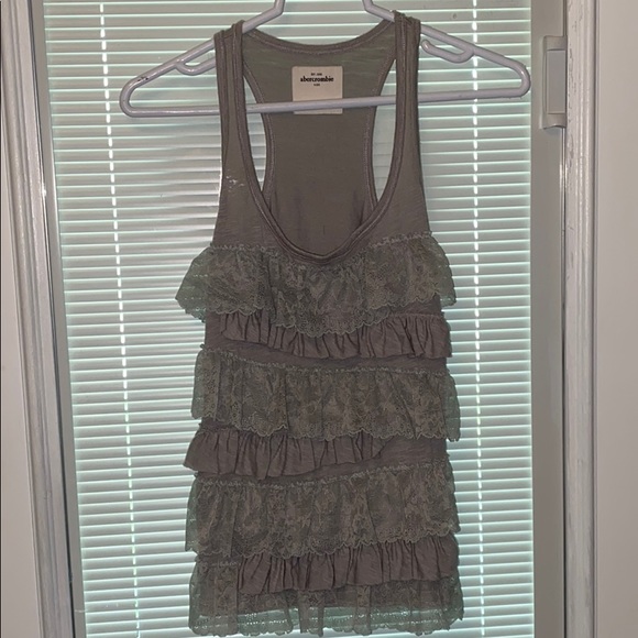 Abercrombie kids grey frilly tank top - Picture 1 of 4